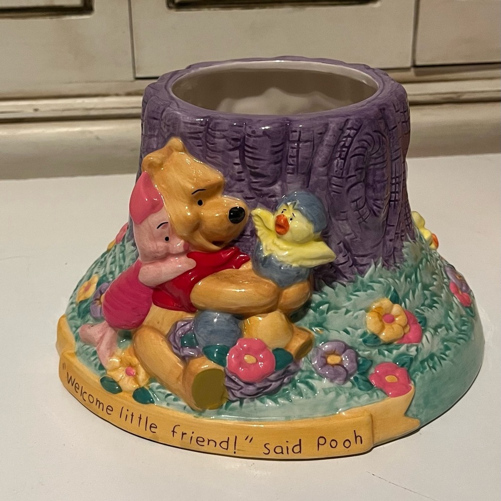 FTD Ceramic Winnie The Pooh & Friends Flower Pot Planter Container Nursery Decor